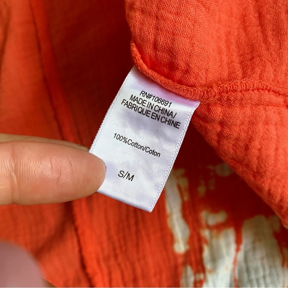 🦀 YFB BOHO CORAL TIE DYE WOVEN BEACH COVERUP! - Picture 11 of 13